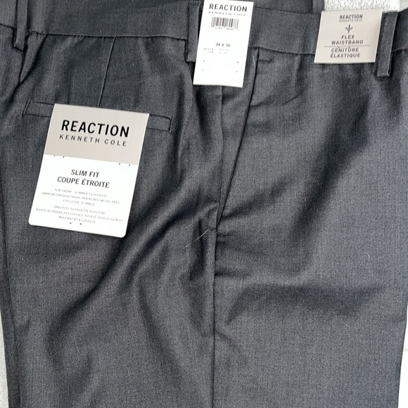 Kenneth Cole reaction slim fit flat front narrow through the thigh size 34 waist - Picture 2 of 13